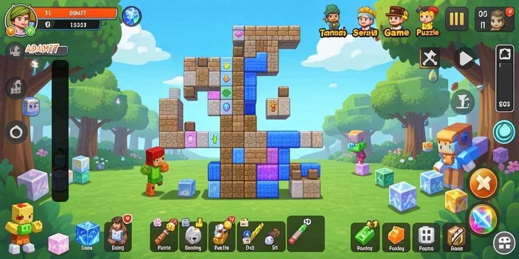 Screenshot gameplay <strong>ADAM77</strong> menunjukkan tantangan menarik dalam memecahkan puzzle.