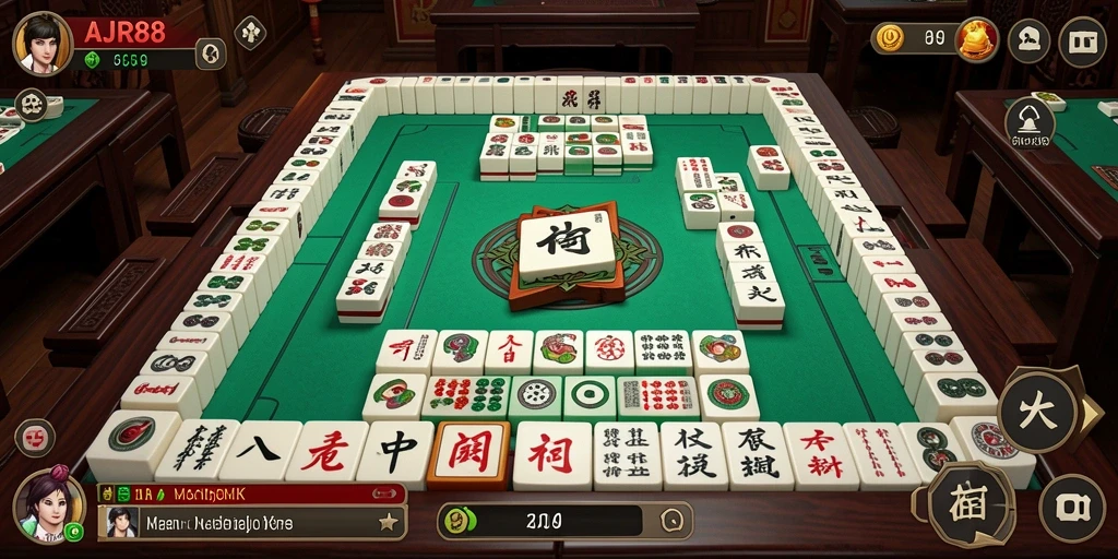 Tampilan gameplay Mahjong yang menawan di AJR88.