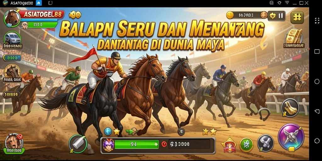 Tangkapan layar utama gameplay ASIATOGEL88 dengan balapan yang seru.