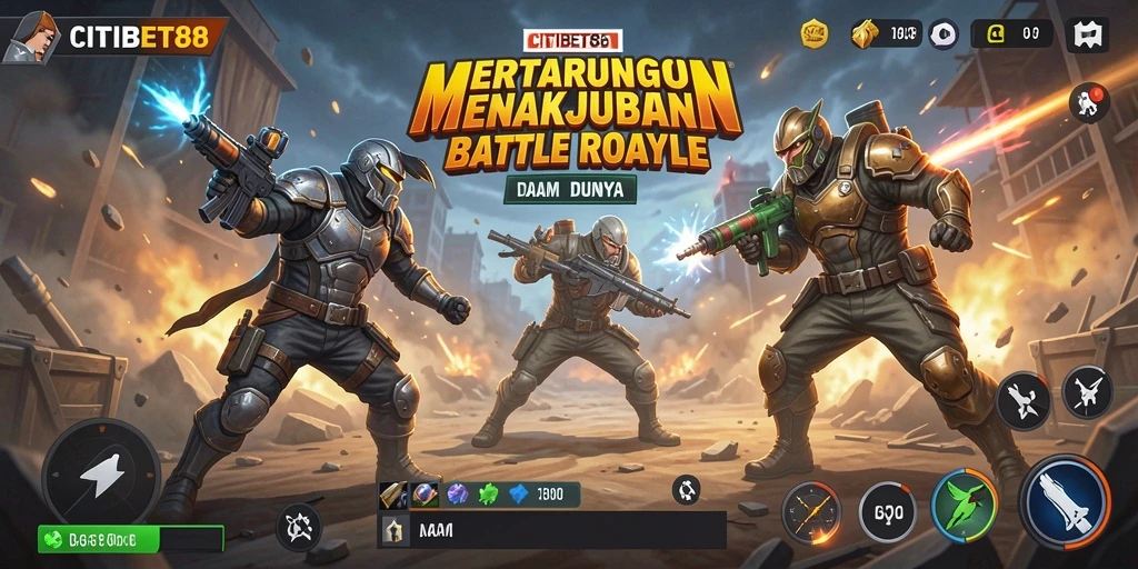 Gameplay seru CITIBET88 dalam momen pertempuran Battle Royale.