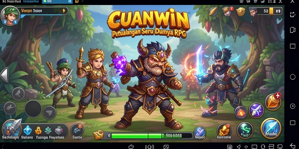 Screenshot menampilkan aksi seru di dunia RPG CUANWIN.