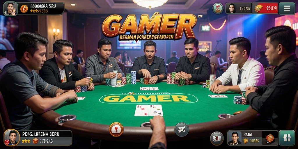 Tampilan gameplay seru saat bermain Poker di GAMERP.