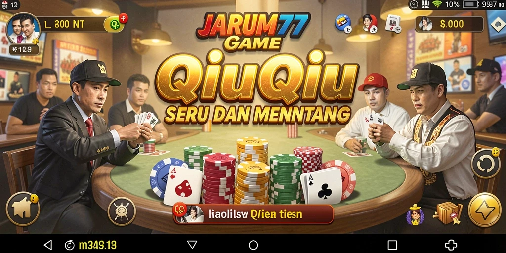 Tampilan gameplay seru di JARUM77 saat bermain QiuQiu.