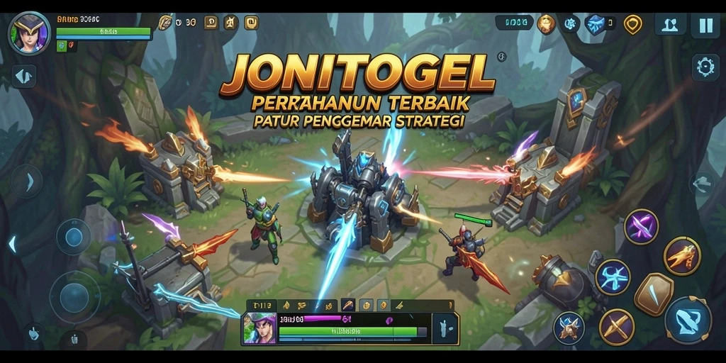 Tampilan strategi menarik dalam gameplay Tower Defense JONITOGEL.