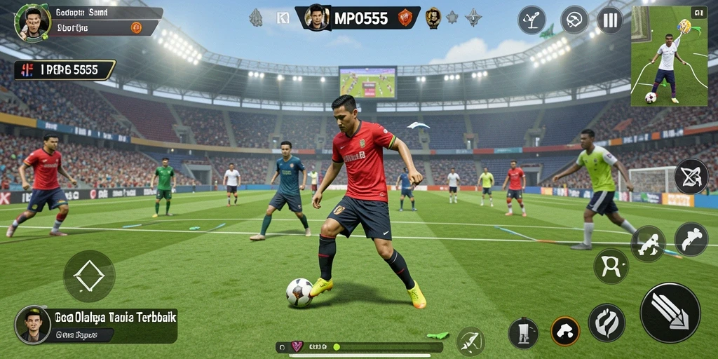 Screenshot utama MPO555 menunjukkan aksi seru dalam pertandingan olahraga.