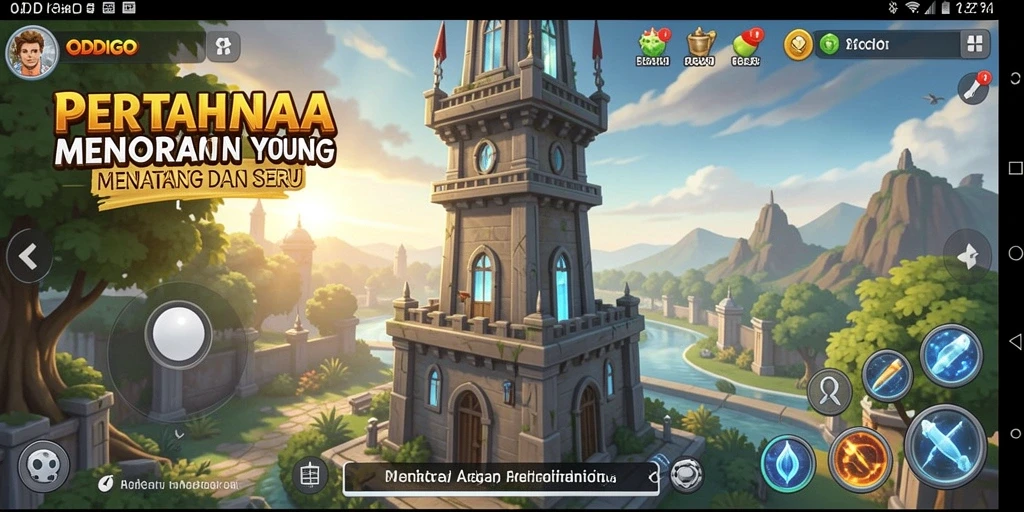 Tangkapan layar gameplay ODDIGO dengan strategi Tower Defense yang seru.