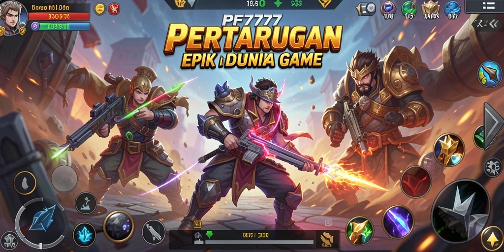 Screenshot gameplay PF777 menampilkan aksi pertarungan yang menegangkan.