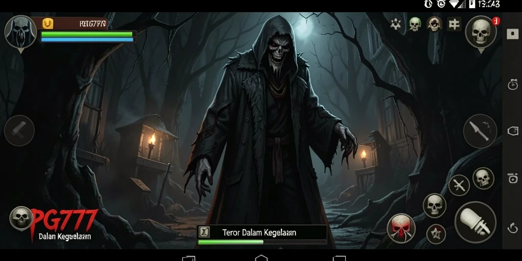 Screenshot gameplay PG777 menampilkan suasana mencekam dan menakutkan.