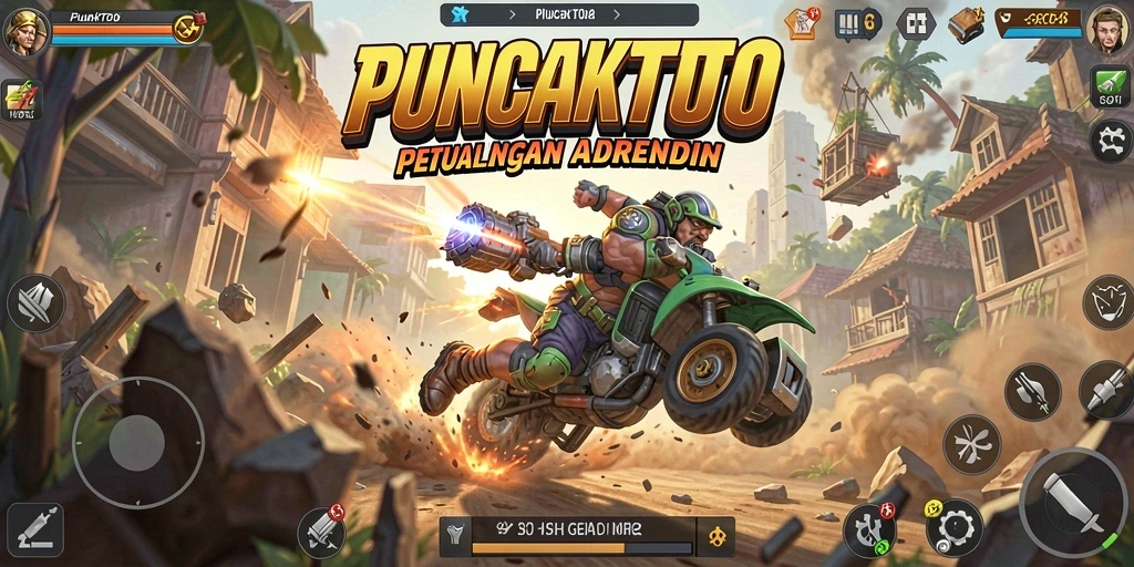 Tampilan menakjubkan dari pertempuran dalam gameplay Action.