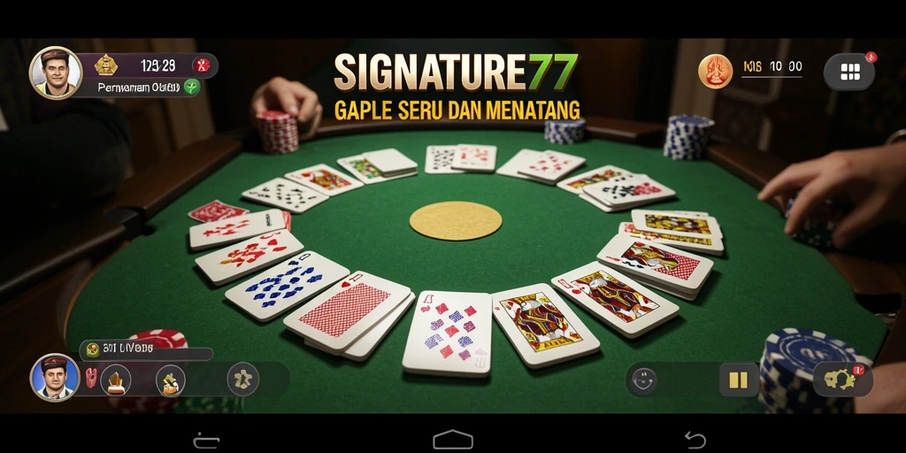 Tampilan gameplay seru di SIGNATURE77, nikmati momen Gaple yang mendebarkan.