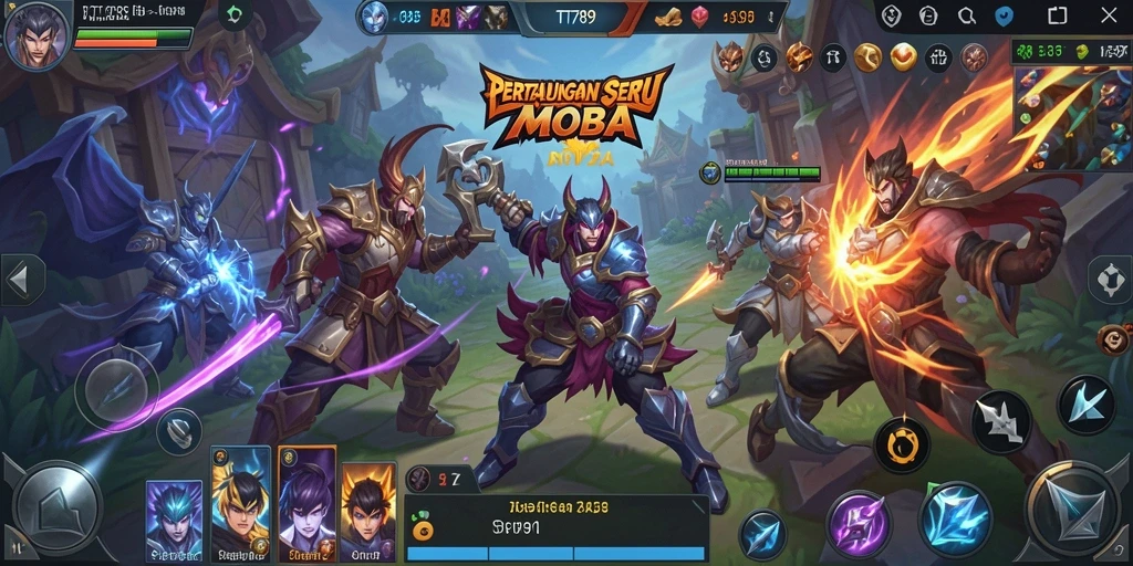 Gameplay seru dari TT789 dengan pertarungan MOBA yang mendebarkan.